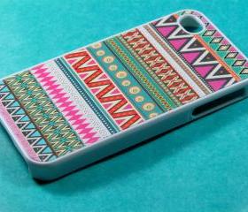 Pink Aztec Iphone 4 Case - Aztec Iphone 4s Case, Iphone Case, Iphone 4 Cover