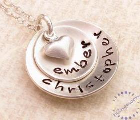 Personalized Necklace . Hand Stamped Jewelry . Custom engraved sterling silver necklace