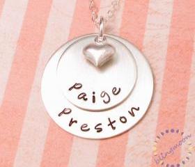 Gift for moms: Personalized sterling silver necklace for mothers