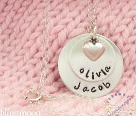 Personalized custom necklace - pendant necklace - personalized monogram jewelry - personalized engraved - sterling silver necklace