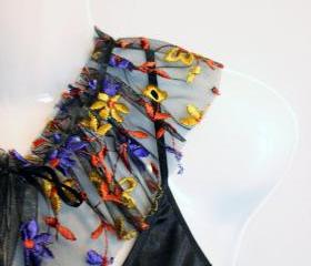 Floral Tulle Collar Floral Collar1920s pin up dress up girls womens