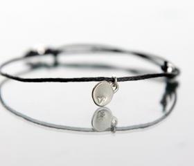 GOD - wisdom, joy, grace, beauty and truth - sign bracelet or necklace- handmade sterling silver 925 pendant on Leather cord