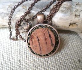 Wine Stained Wine Cork Necklace