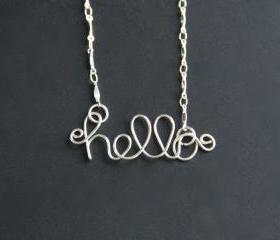 Hello Necklace Wire Word Jewelry 