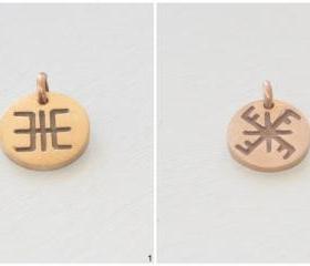  1 handmade sign necklace/bracelet- handmade bronze pendant on cotton thread- Choose Any
