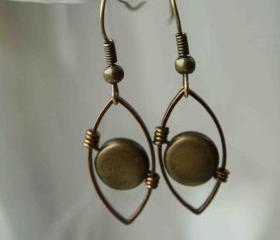 Wire Wrapped Earrings Copper 