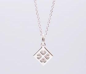 MOON - protects and attracts all the good in life - sign necklace- handmade sterling silver 925 pendant on 40cm long chain