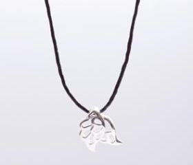 MAKE A WISH- symbol bracelet or necklace- handmade sterling silver 925 pendant on Leather cord