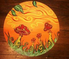 Orange and Red Original Mushroom Paining
