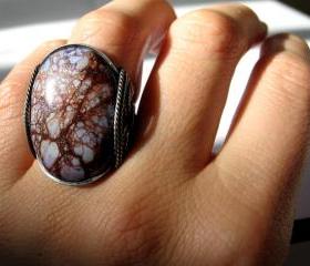 Statement Ring, Oxidized Silver, Nebula Star Cluster