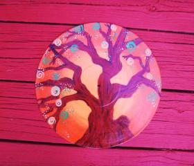 Orange Tree Recycled Vinyl Record Wall Hang