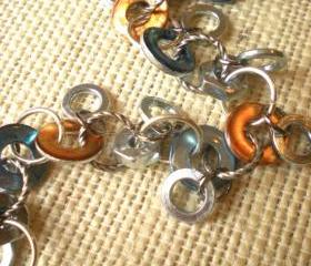 Hardware Bracelet: Orange and Blue