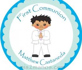First Communion Stickers Personalized Labels 2 inch Round Favor tag For First Communion Stickers Set of 40