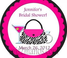 Bridal Shower Spa Party Stickers 2 inch Round Thank You Sticker Labels Party Favor Stickers SET of 40