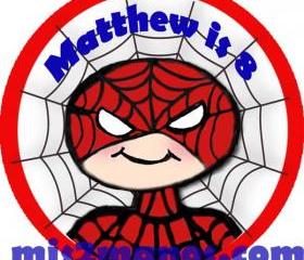 Superhero Stickers Personalized Labels 2 inch Round Favor tag For Spiderman Party Stickers Set of 20