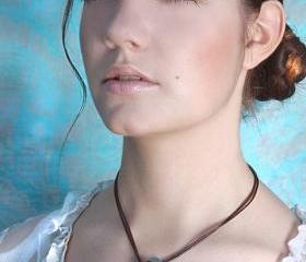 VIOLET - romantic thought, contemplation memories, and love - flower sign bracelet/necklace- handmade sterling silver 925 pendant on 40cm long cord