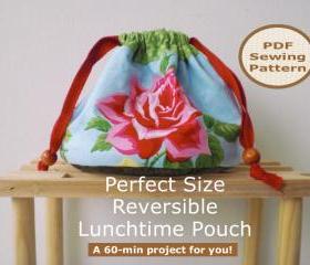 Reversible drawstring pouch - PDF Bag Sewing Pattern