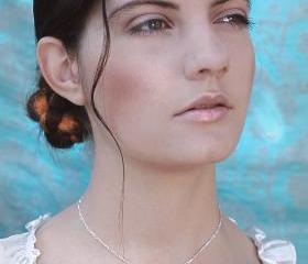 SWEET PEA - blissful pleasure - flower sign necklace- handmade sterling silver 925 pendant on 55cm long chain