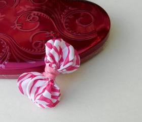 Hair Bows-Small Zebra Bow Tie for Little Girls Pink Zebra Bow