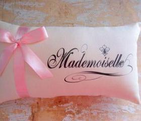 French Pillow, Mademoiselle, French Country Home, Cottage Decor