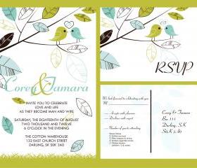 Budget Wedding Invitations & matching RSVP set