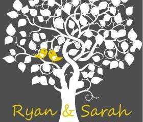 Wedding Signature Tree 16x 20 75 signatures wedding guest book alternative poster