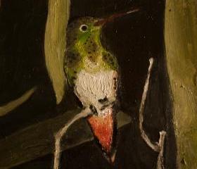 ORIGINAL Fine Art Painting - Humming Bird in Trees - Daily Painting Series