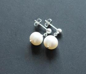 Freshwater Pearl Post Earring Sterling Silver 