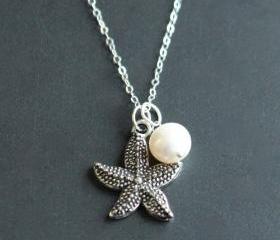 Starfish Pearl Sterling Silver Necklace