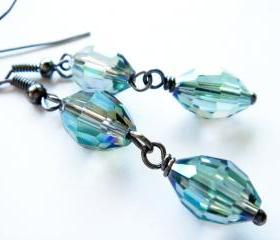 Mystic Blue Crystal Drop Dangles