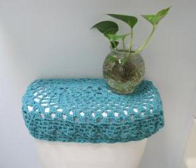 Crochet Toilet Seat Cover or Crochet Toilet Tank Lid Cover - Aqua (TSC7 or TTL5)
