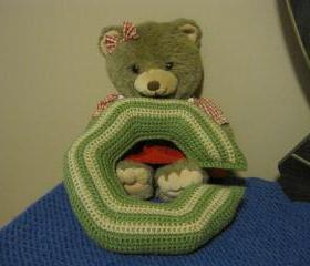 Crochet Neck Pillow - Medium Size -Tea leaf/Buff - CNP1 Sorry-SOLD