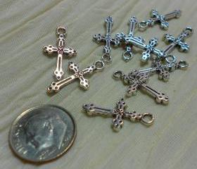 Fancy Silver Cross Charms
