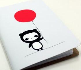 Panda with Red Balloon Pocket Notebook