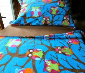 Toddler Fleece Blanket Set 'Owls at Midnight' for Boys and Girls - Fits Crib & Toddler Beds 