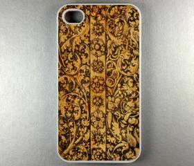 Iphone 4 Case - Carved Wood Iphone 4s Case, Iphone Case, Iphone 4 Cover