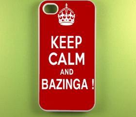 Iphone 4 Case - Keep Calm and Bazinga Iphone 4s Case, Iphone Case, Iphone 4 Cover