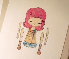 Articulated Paper Doll Print - Crimson