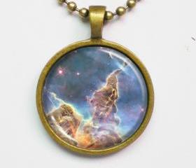 Carina Nebula Necklace -Hubble Telescope Photo Necklace- Galaxy Series
