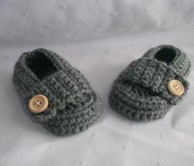 0 to 3 months Baby Medium Grey Gray Loafers Shoes