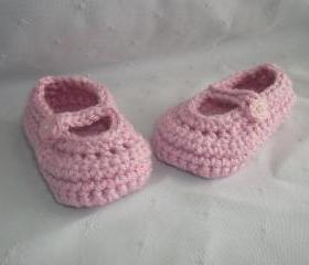 0 to 3 months Baby Pink Mary Jane Shoes