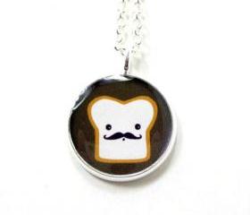 French Toast Necklace - Kawaii Cute Silver Plated 17 inch