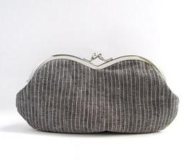sunglasses case-gray linen-snap case-frame purse