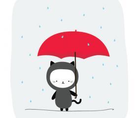 Raining Kitty Print 8x10