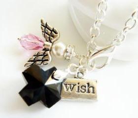Swarovski Angel Cross and Wish Silver Bracelet