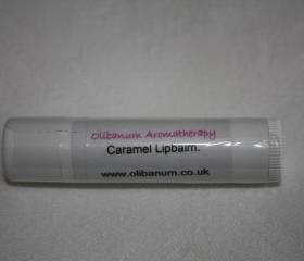 Caramel lipbalm tube 4.5ml. Handmade by Olibanum Aromatherapy in the UK