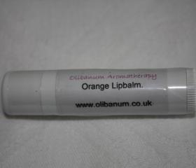 Orange lipbalm tube 4.5ml. Handmade by Olibanum Aromatherapy