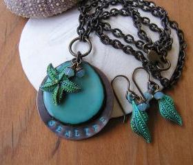 Sealife Necklace and Earring Set 