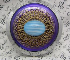 Compact Mirror Purple and Blue
