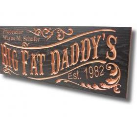 Business Sign, Family Name Sign Custom Sign Unique Gift Established Personalized Man Cave Sign, 9x23